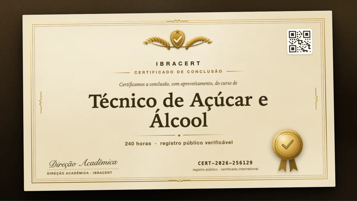 Capa do curso Técnico de Açúcar e Álcool