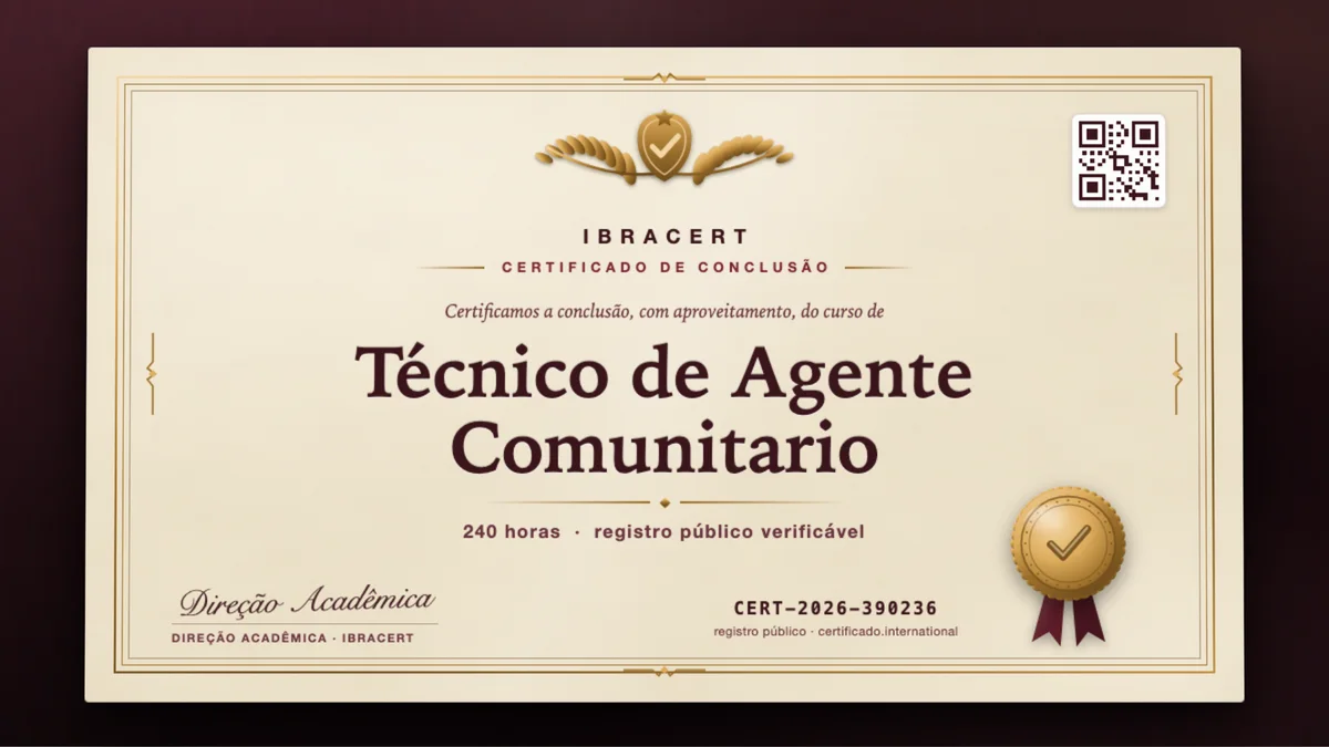Capa do curso Técnico de Agente Comunitario