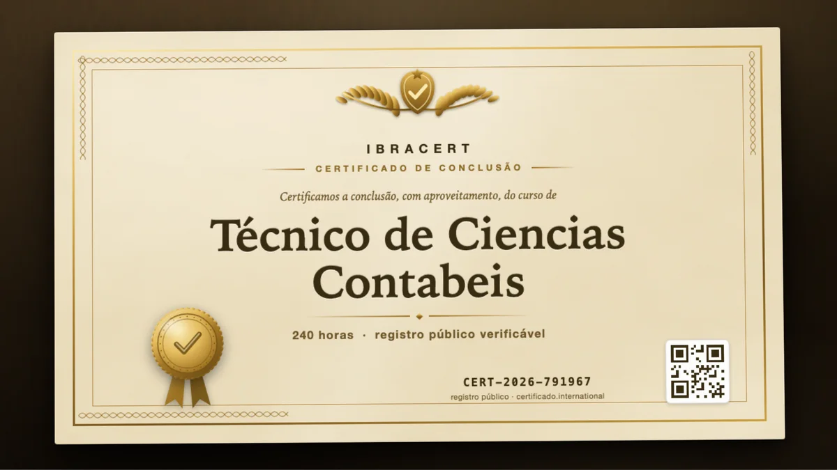 Capa do curso Técnico de Ciencias Contabeis
