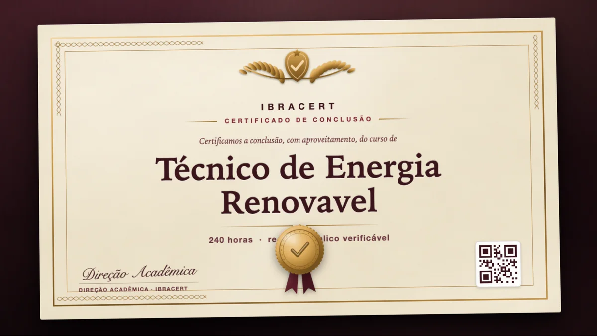 Capa do curso Técnico de Energia Renovavel