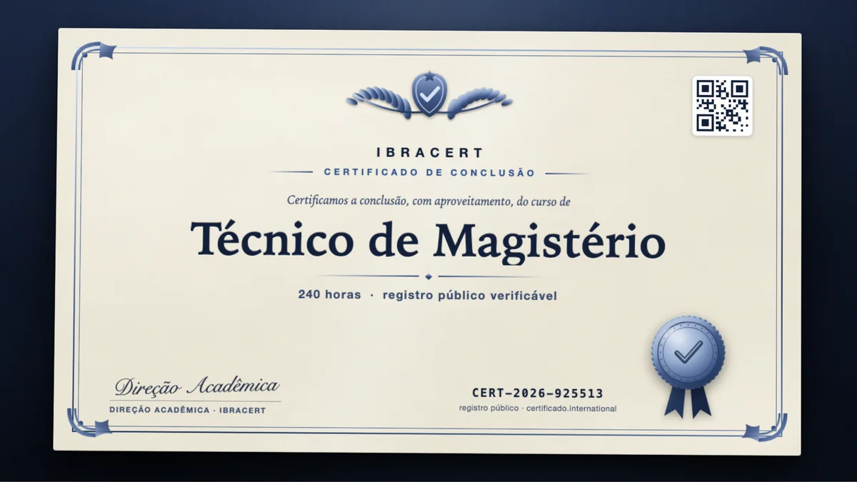 Capa do curso Técnico de Magistério