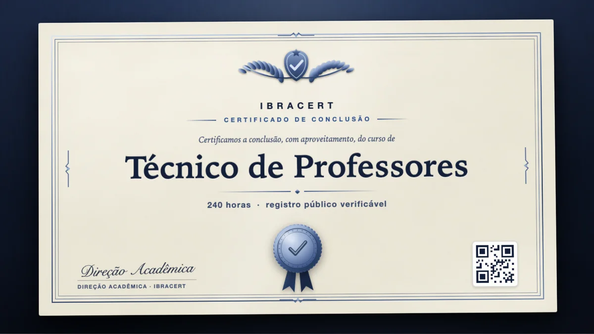Capa do curso Técnico de Professores