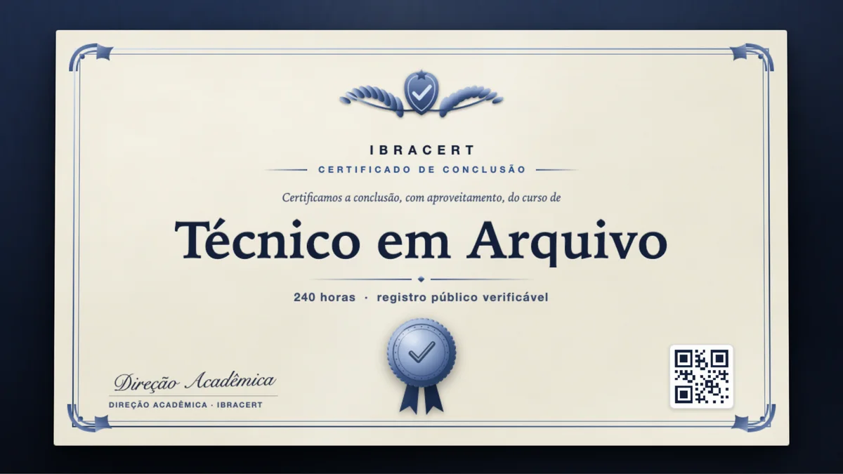 Capa do curso Técnico em Arquivo