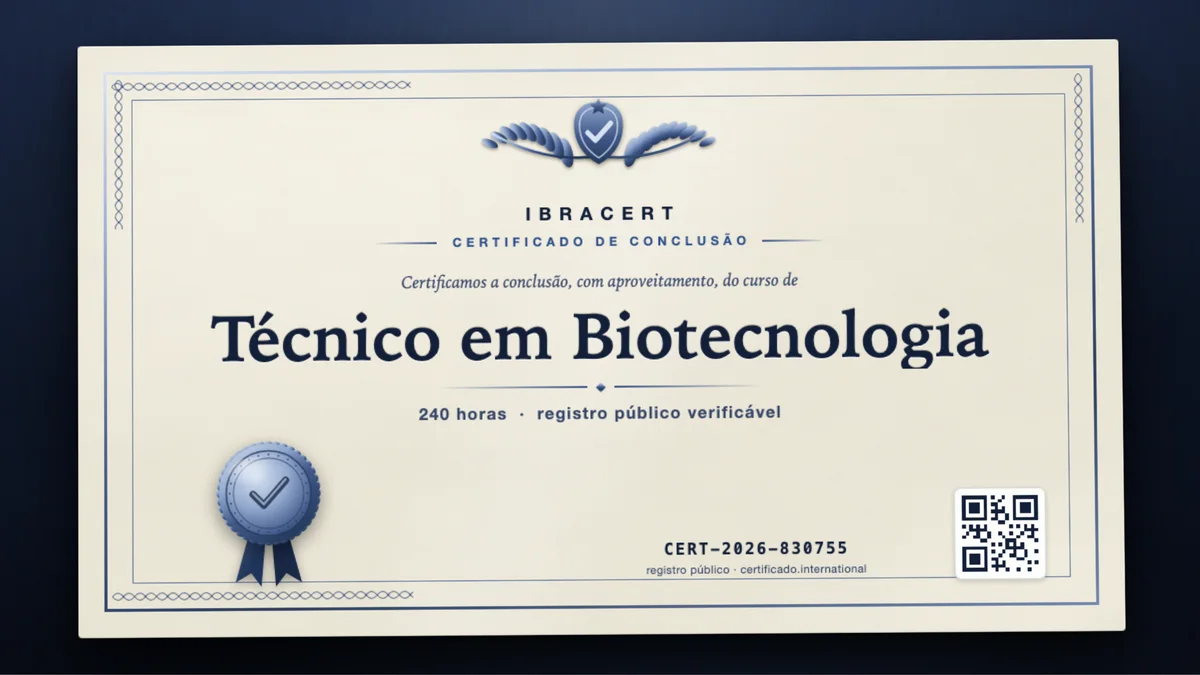 Capa do curso Técnico em Biotecnologia