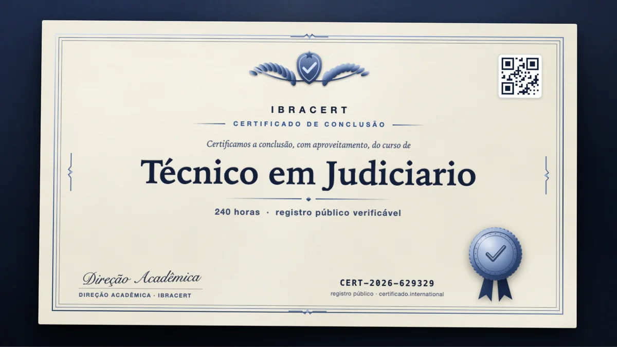 Capa do curso Técnico em Judiciario