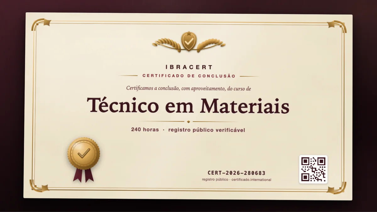 Capa do curso Técnico em Materiais