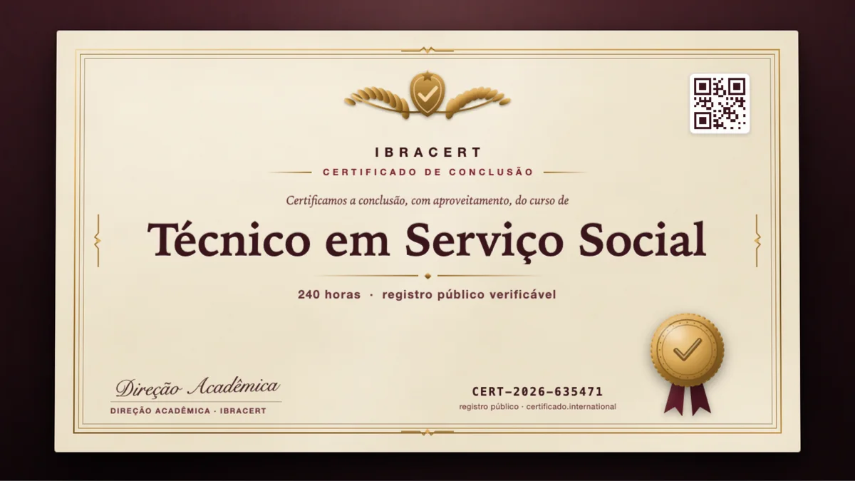 Capa do curso Técnico em Serviço Social