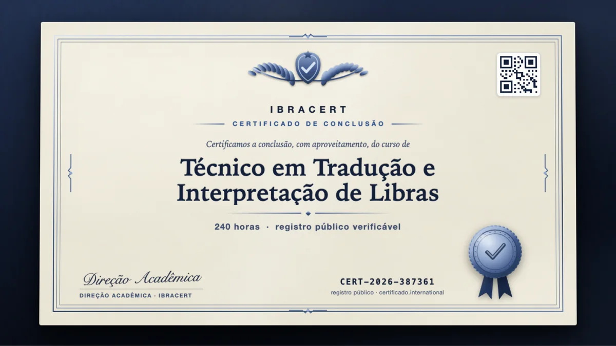Capa do curso Técnico em Tradução e Interpretação de Libras