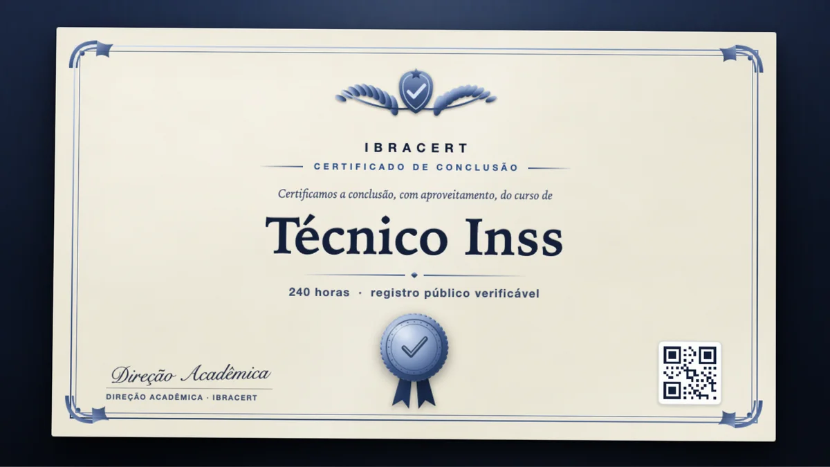Capa do curso Técnico Inss