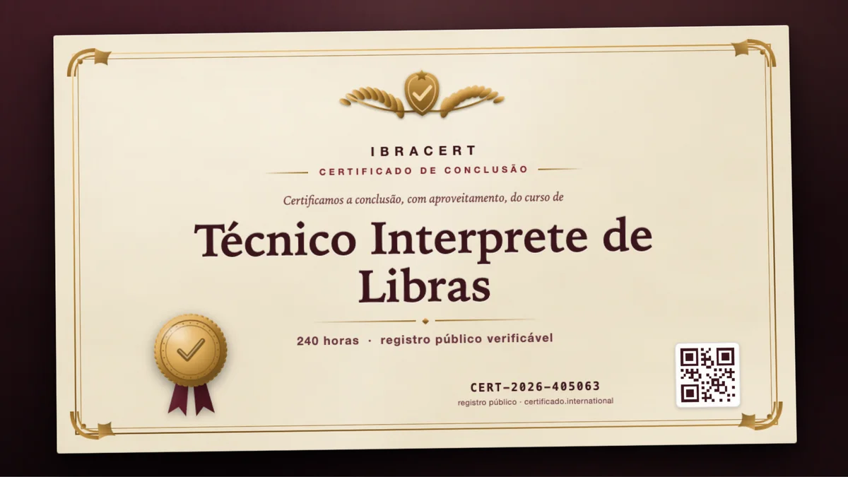 Capa do curso Técnico Interprete de Libras