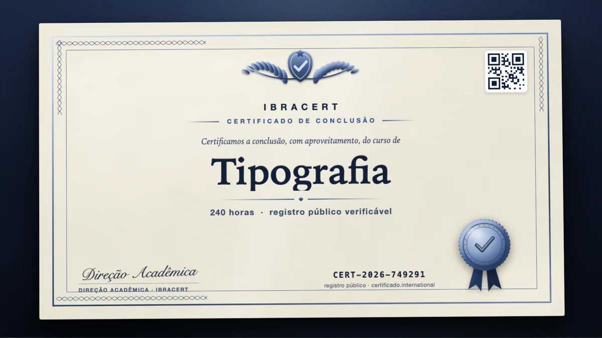 Capa do curso Tipografia
