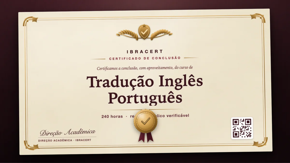Capa do curso Tradução Inglês Português