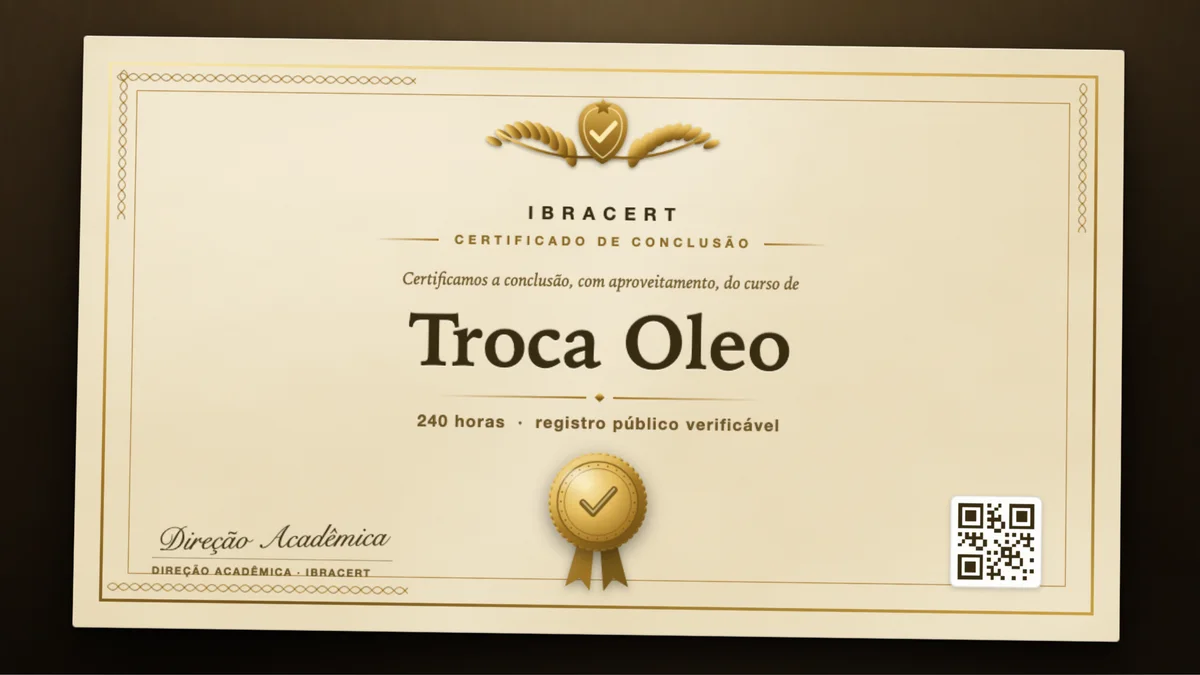 Capa do curso Troca Oleo
