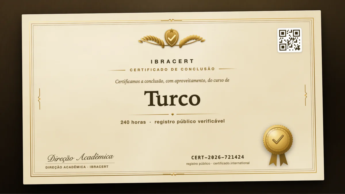 Capa do curso Turco