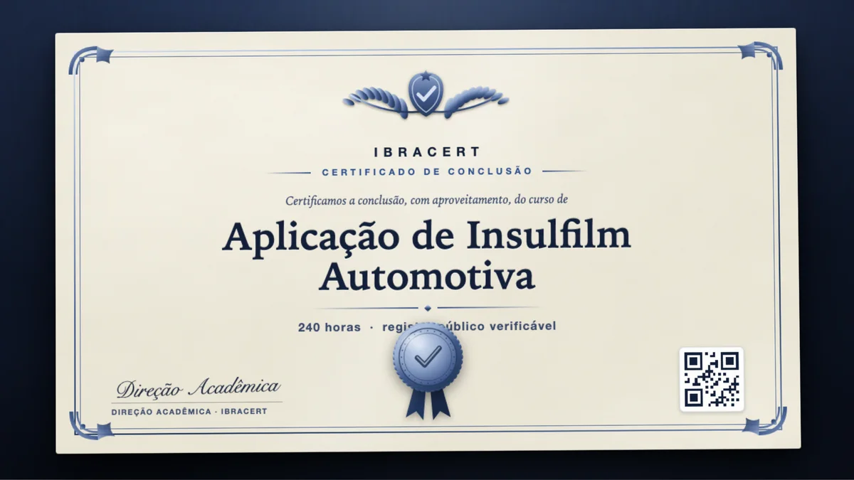 Capa do curso Aplicação de Insulfilm Automotiva