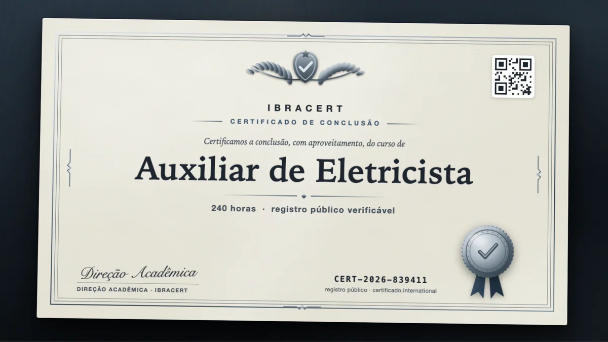 Capa do curso Auxiliar de Eletricista