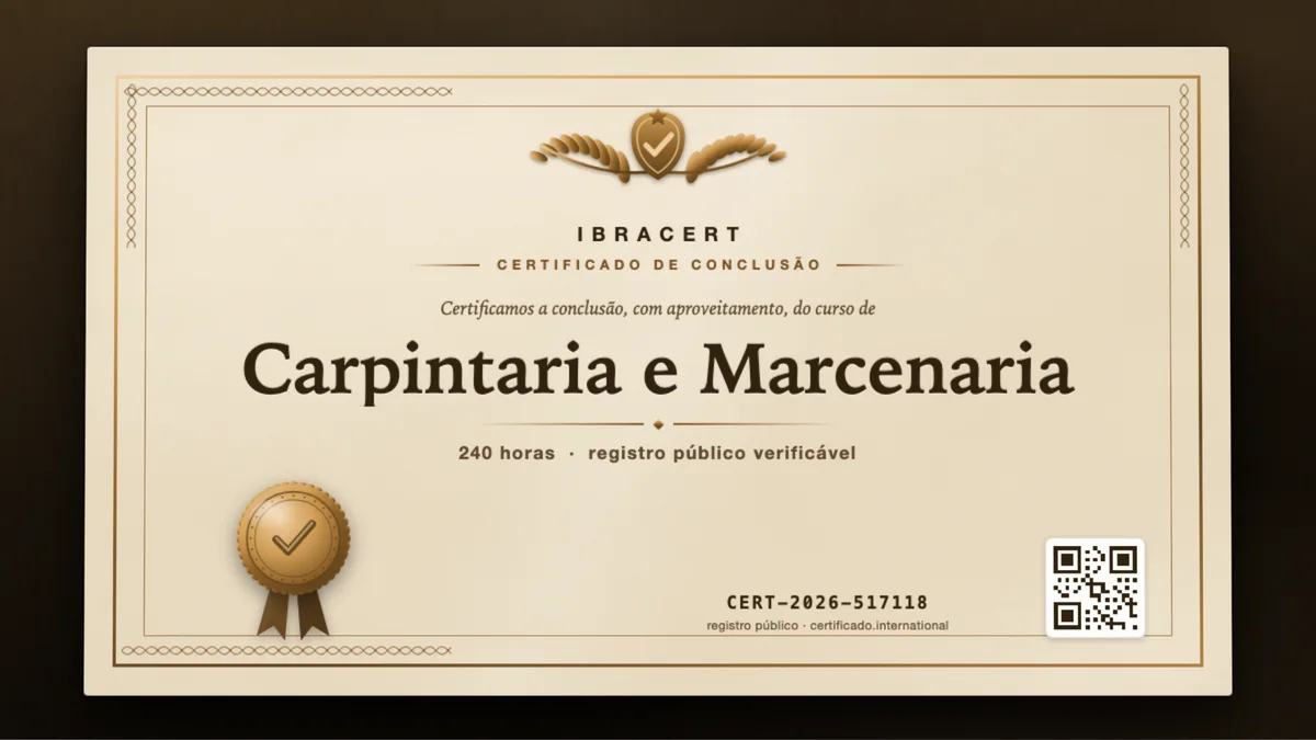 Capa do curso Carpintaria e Marcenaria