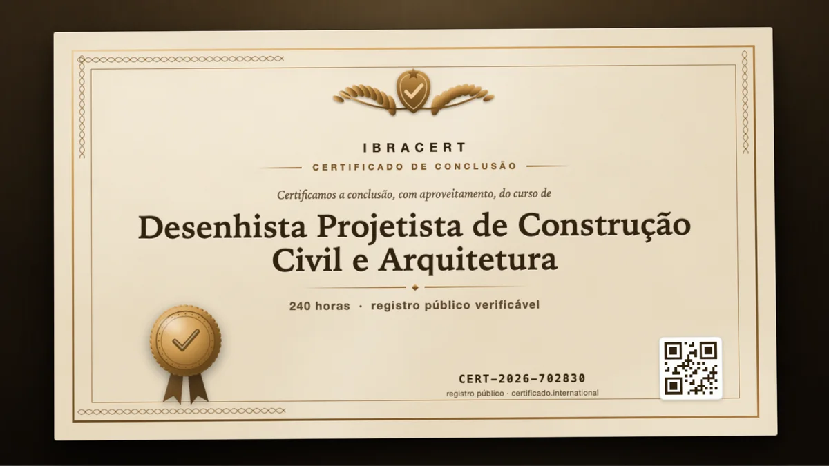 Capa do curso Desenhista Projetista de Construção Civil e Arquitetura