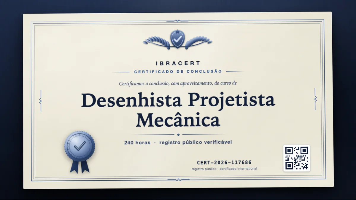 Capa do curso Desenhista Projetista Mecânica