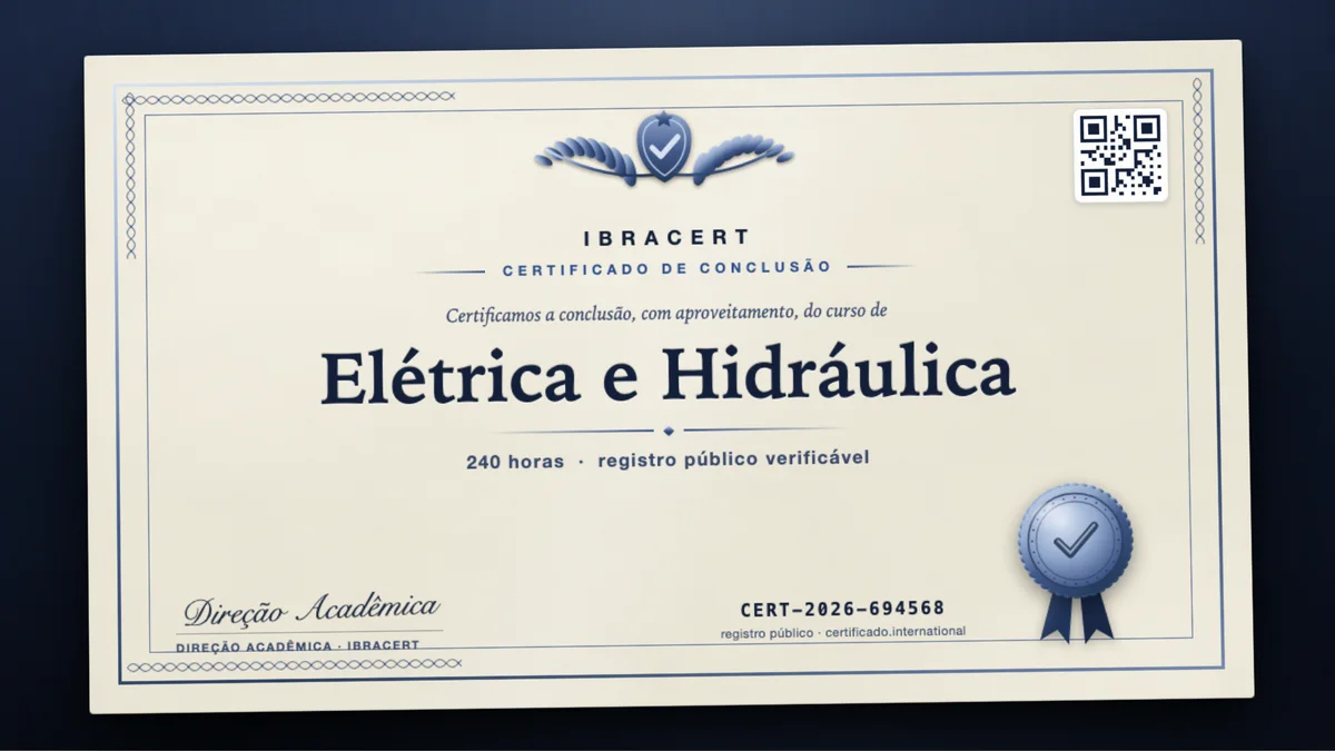 Capa do curso Elétrica e Hidráulica