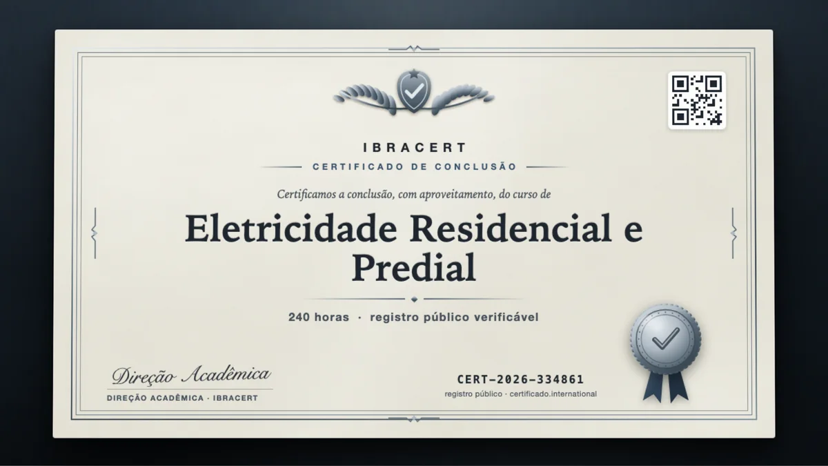 Capa do curso Eletricidade Residencial e Predial