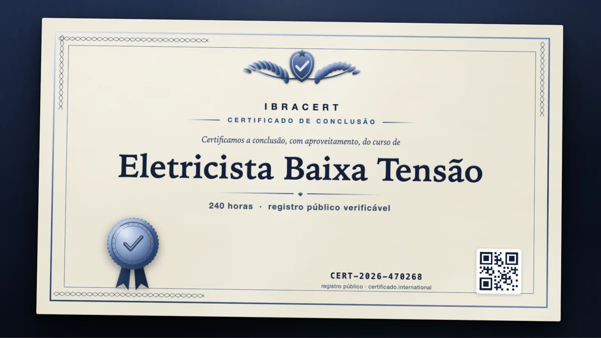 Capa do curso Eletricista Baixa Tensão