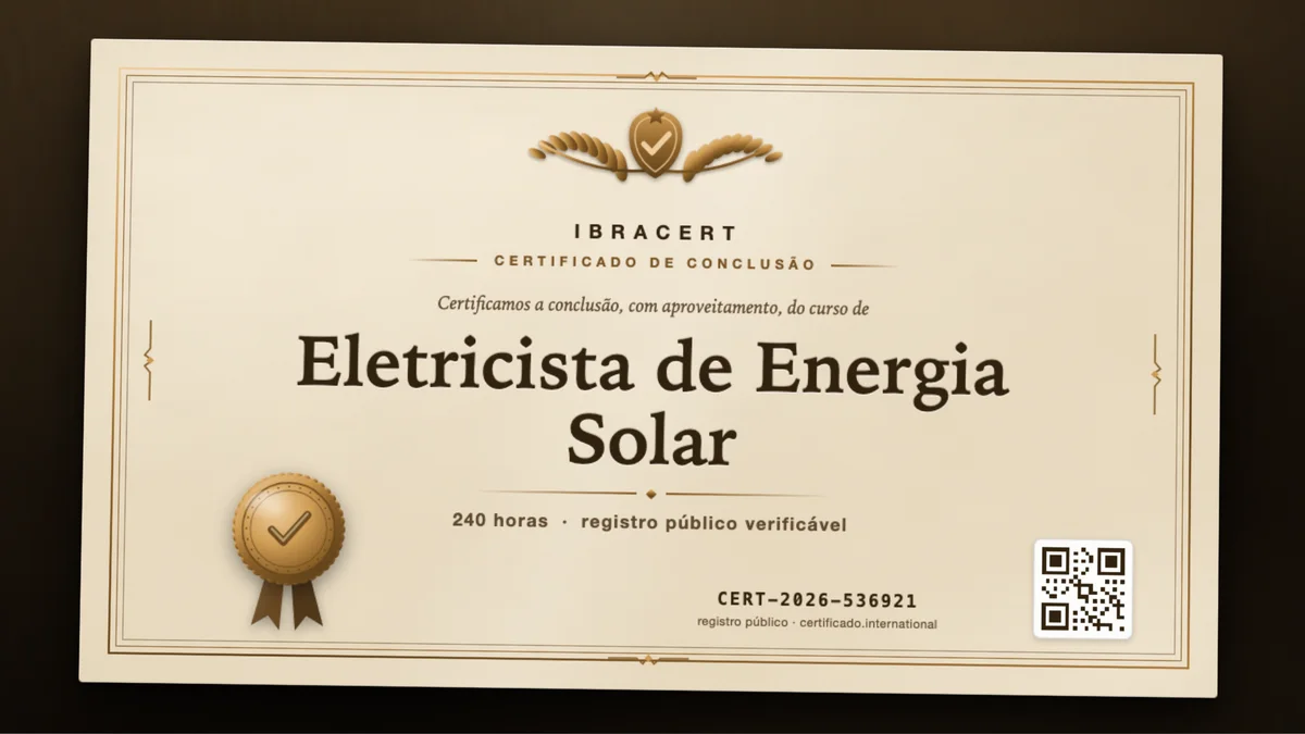 Capa do curso Eletricista de Energia Solar
