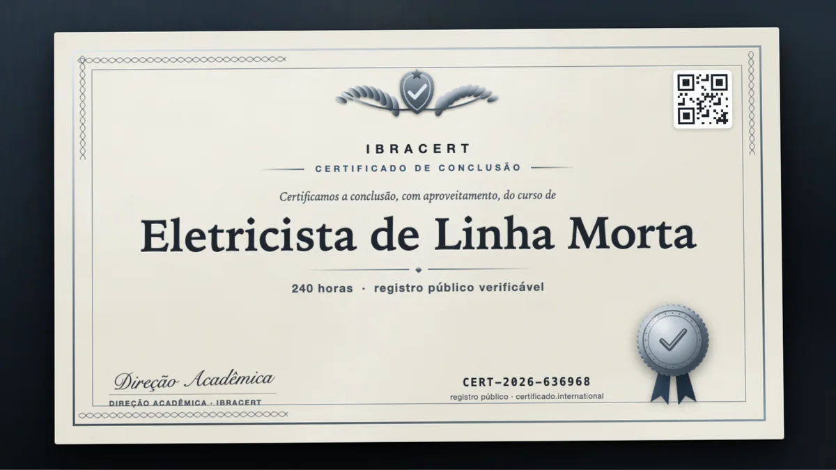 Capa do curso Eletricista de Linha Morta
