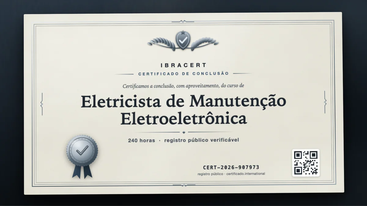 Capa do curso Eletricista de Manutenção Eletroeletrônica