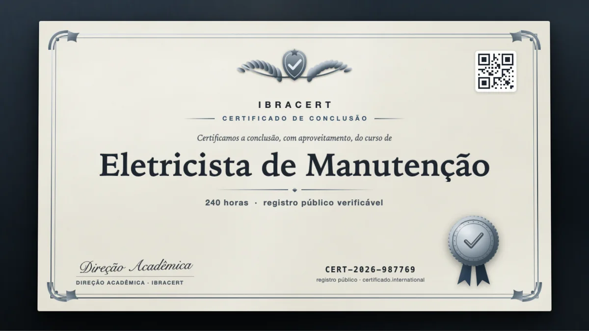 Capa do curso Eletricista de Manutenção