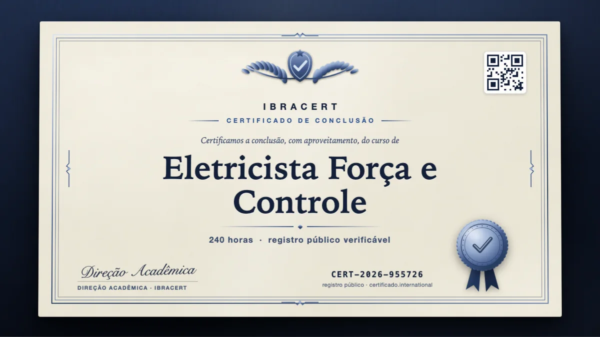 Capa do curso Eletricista Força e Controle