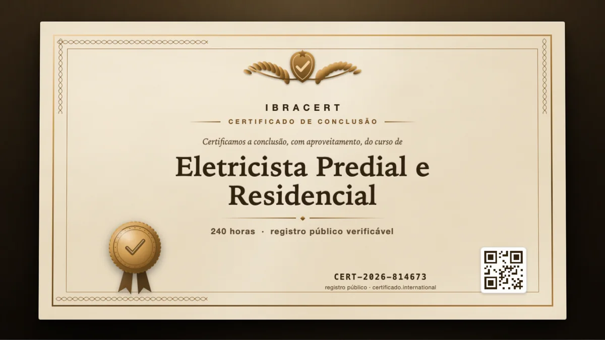 Capa do curso Eletricista Predial e Residencial
