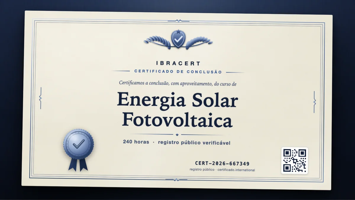 Capa do curso Energia Solar Fotovoltaica