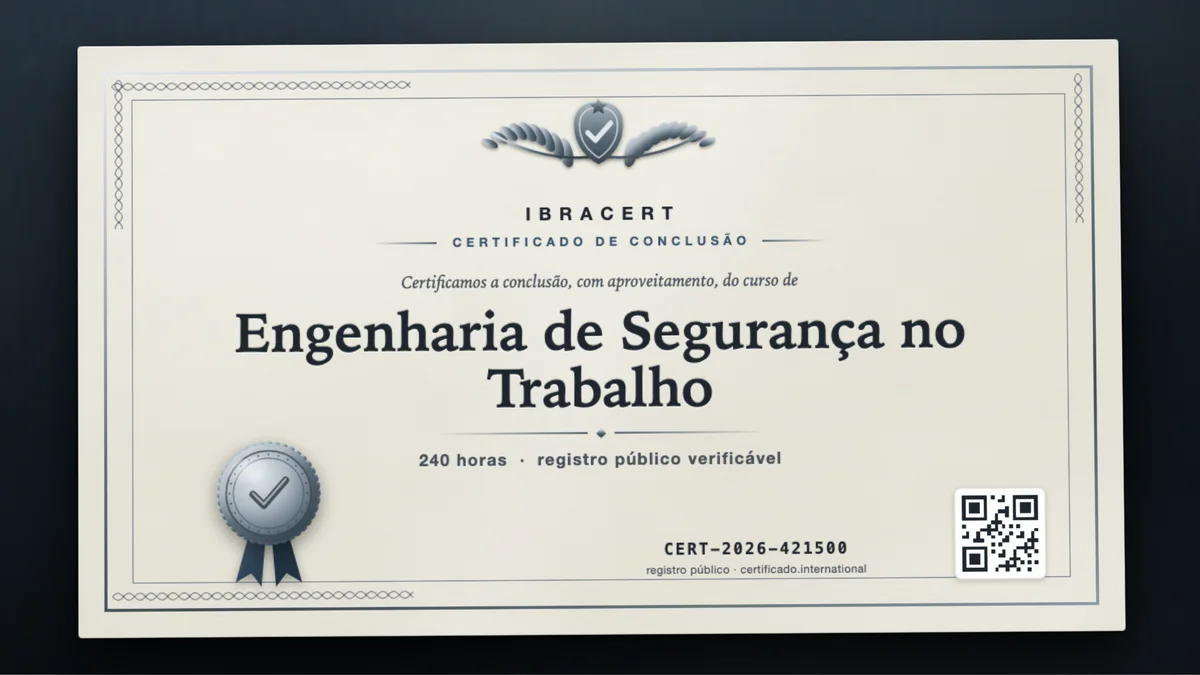 Capa do curso Engenharia de Segurança no Trabalho