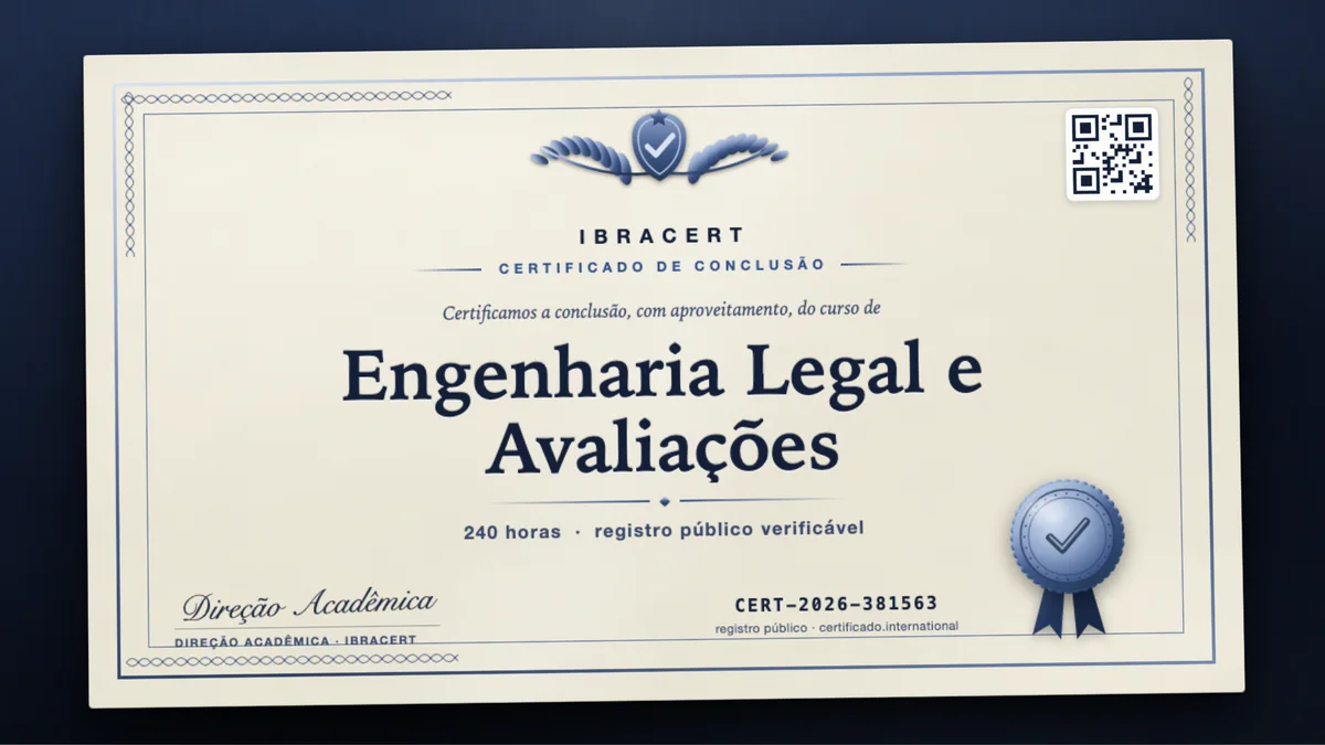 Capa do curso Engenharia Legal e Avaliações
