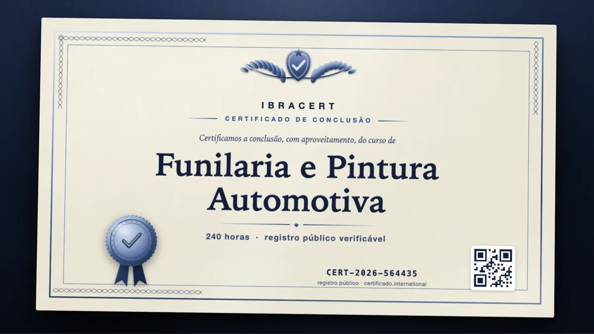 Capa do curso Funilaria e Pintura Automotiva