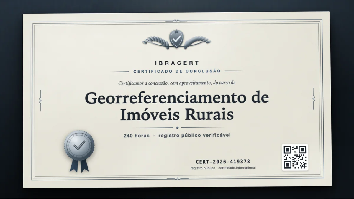 Capa do curso Georreferenciamento de Imóveis Rurais