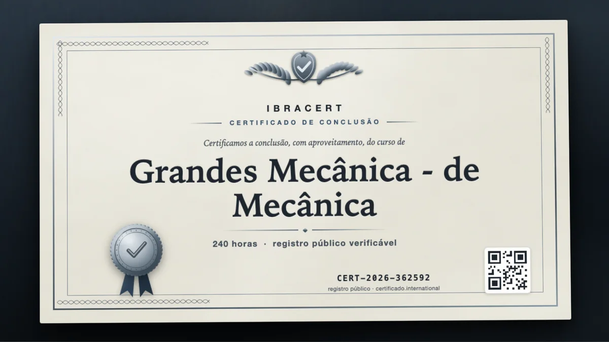 Capa do curso Grandes Mecânica - de Mecânica