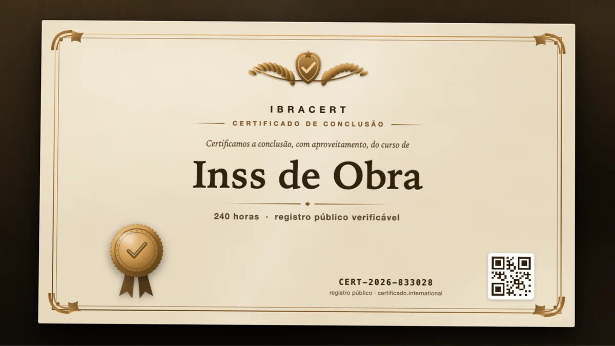 Capa do curso Inss de Obra