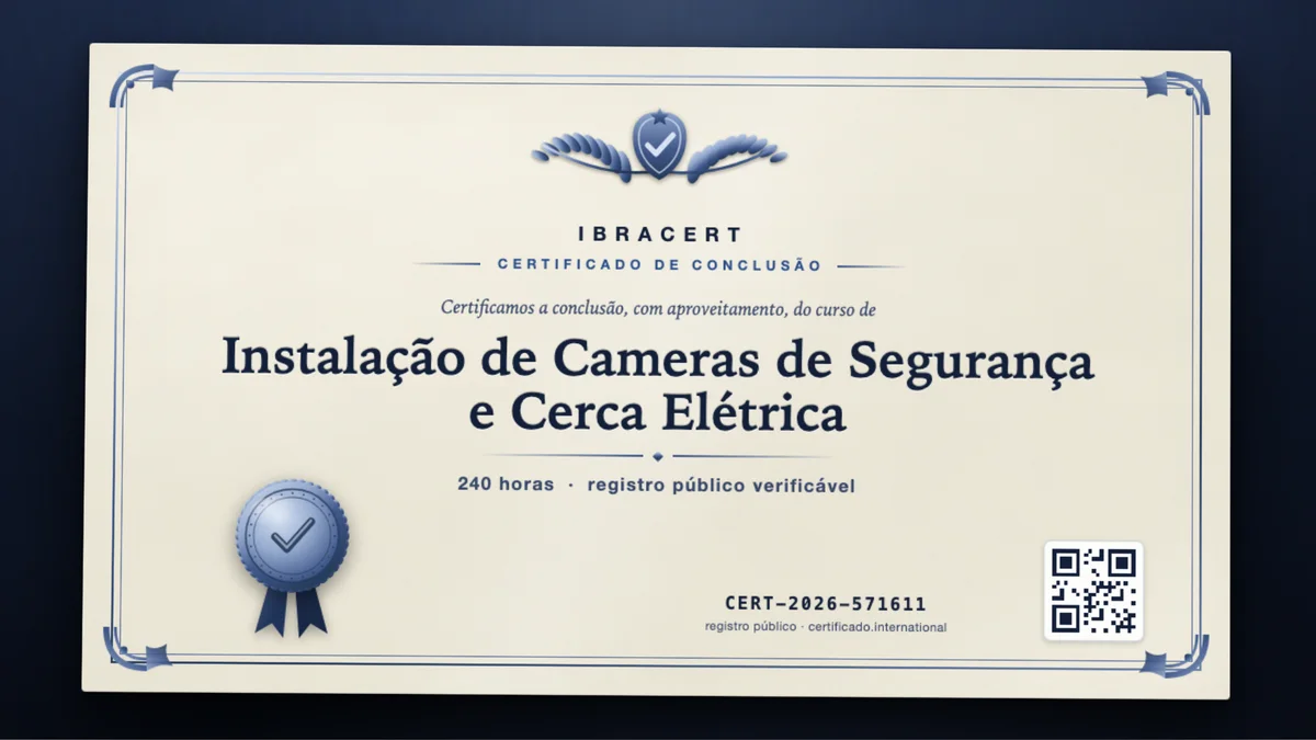 Capa do curso Instalação de Cameras de Segurança e Cerca Elétrica