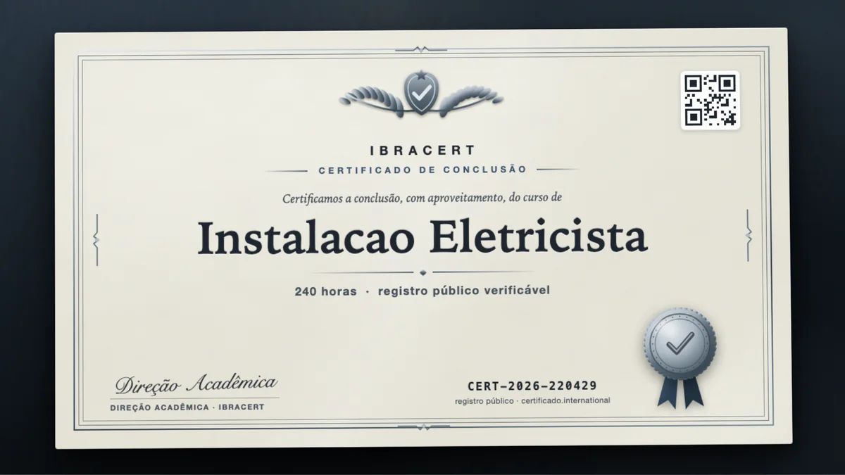 Capa do curso Instalacao Eletricista