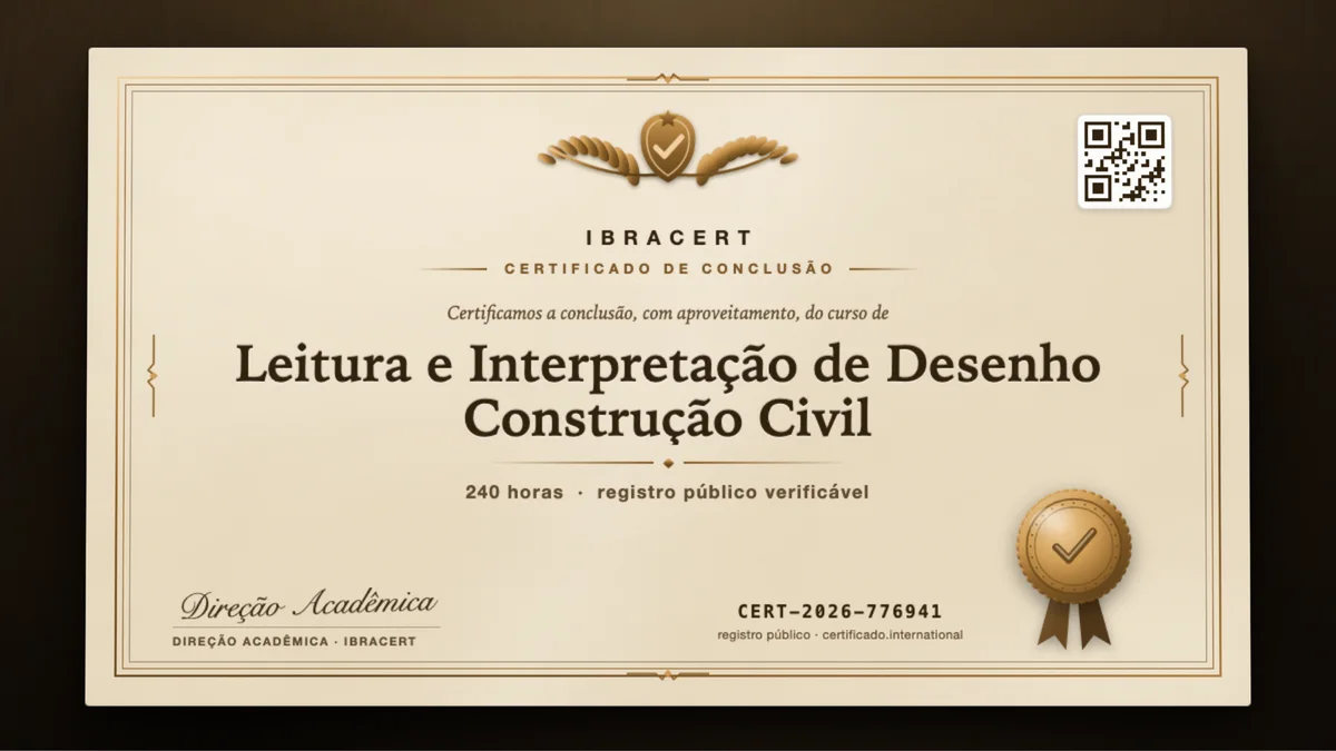 Capa do curso Leitura e Interpretação de Desenho Construção Civil