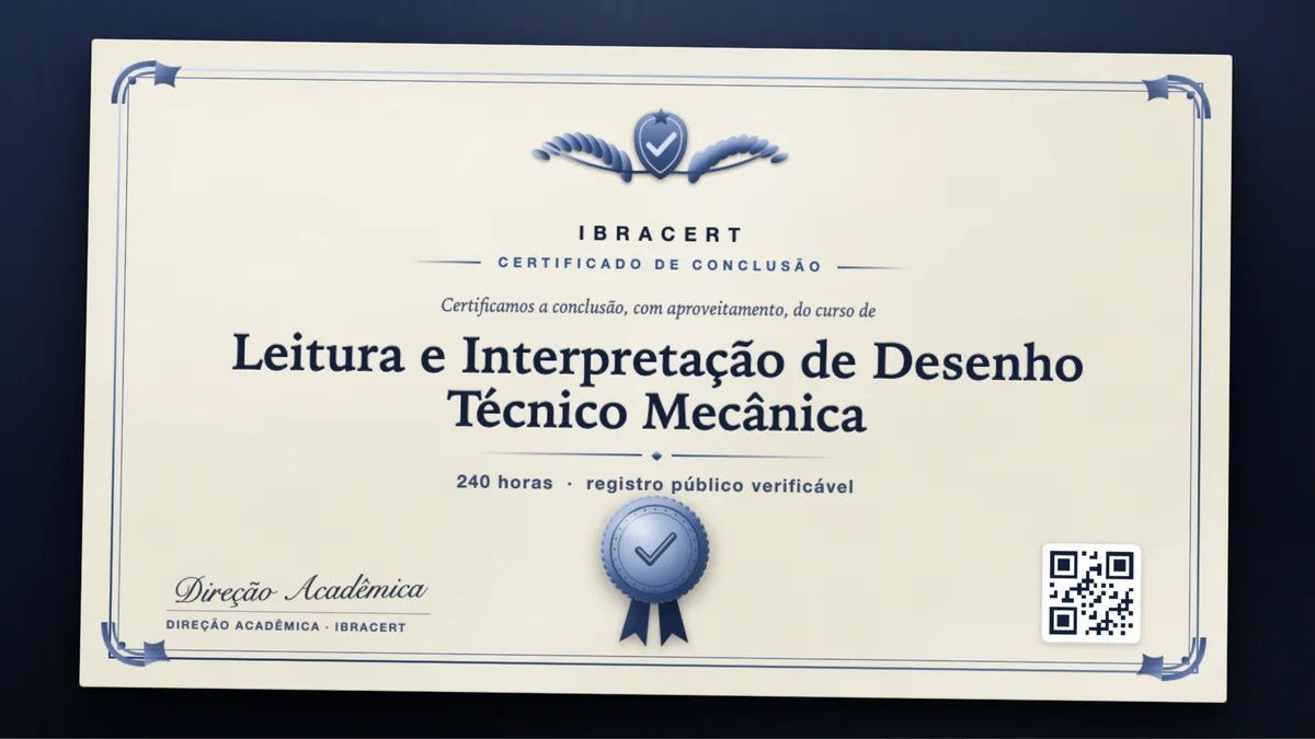 Capa do curso Leitura e Interpretação de Desenho Técnico Mecânica
