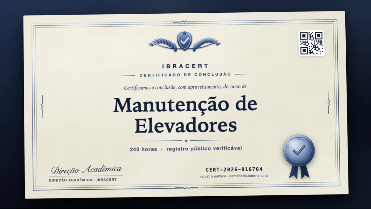 Capa do curso Manutenção de Elevadores