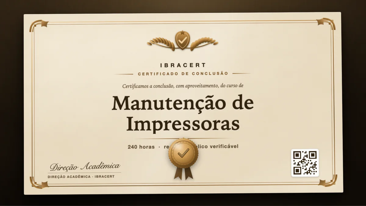 Capa do curso Manutenção de Impressoras