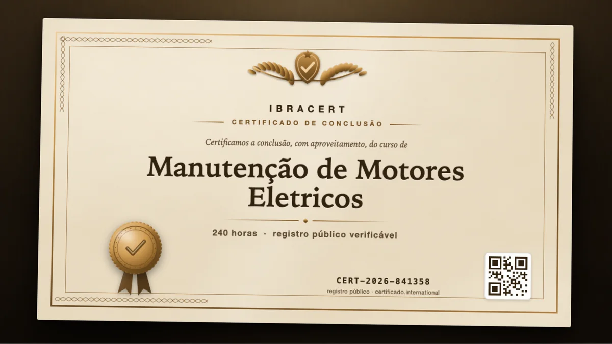 Capa do curso Manutenção de Motores Eletricos