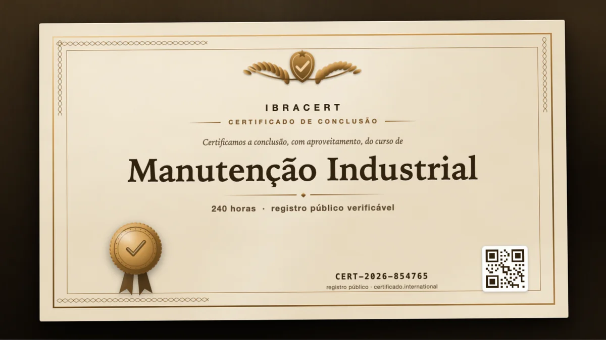 Capa do curso Manutenção Industrial