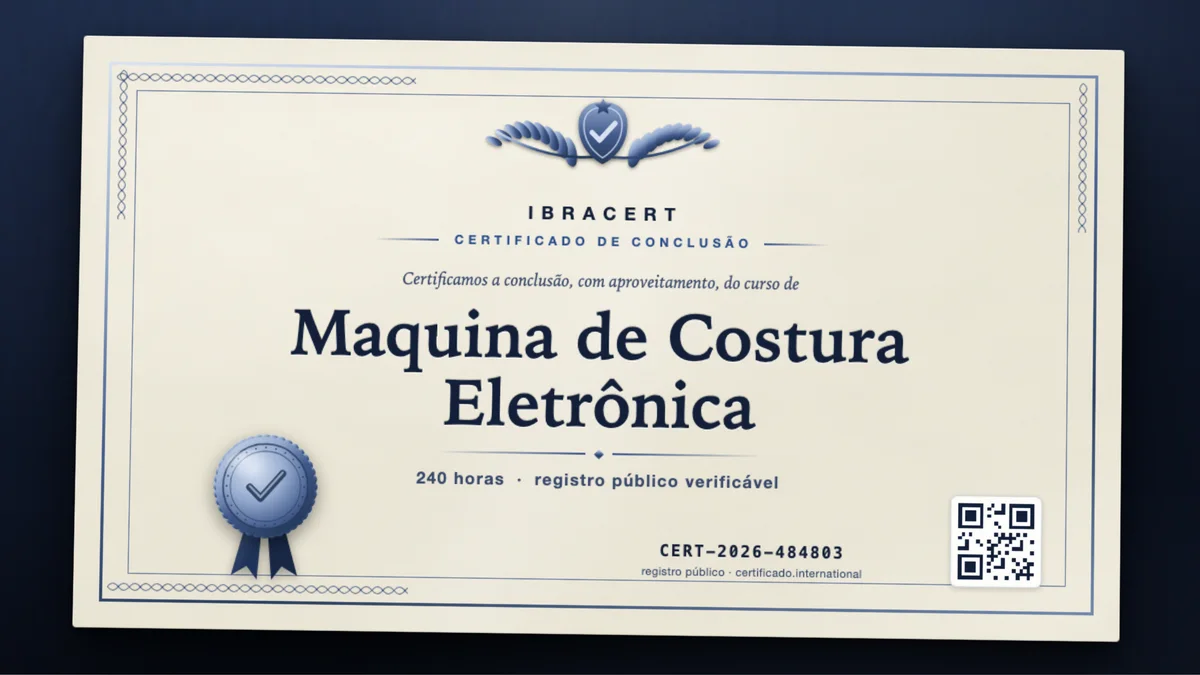 Capa do curso Maquina de Costura Eletrônica