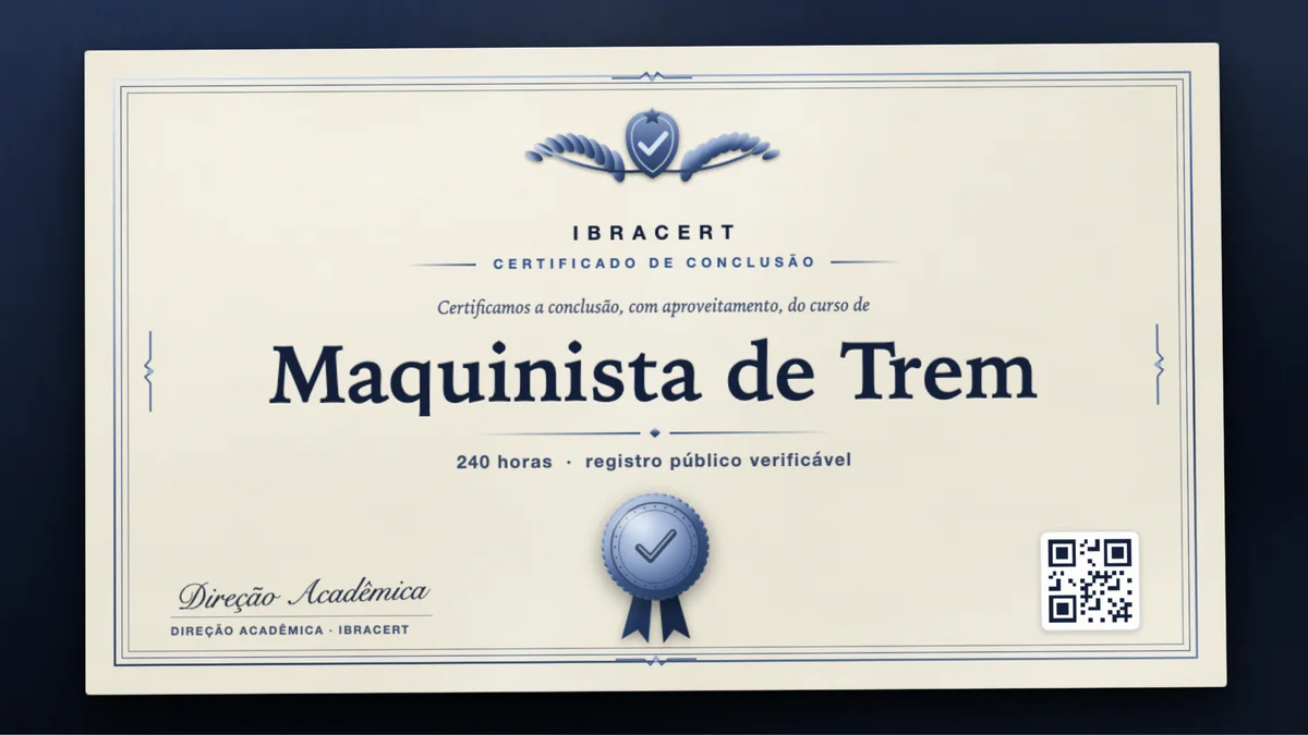 Capa do curso Maquinista de Trem