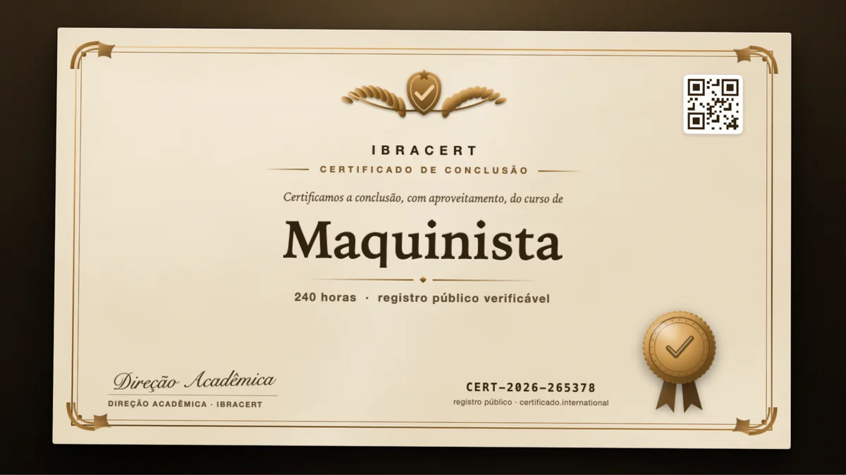 Capa do curso Maquinista